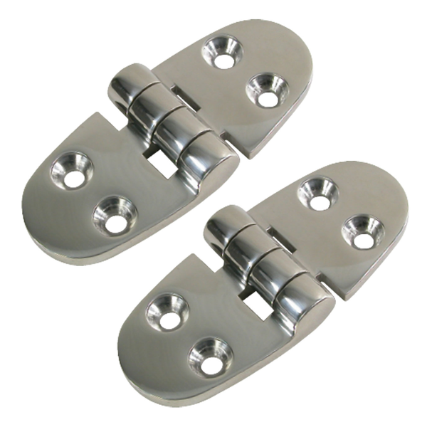 Cast 316 Grade Stainless Steel Rounded Hinge 82 X 35Mm - Pair